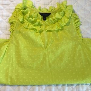 J.Crew ruffle neck shirt, yellow, size 8